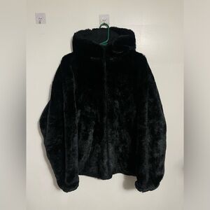 Northern Reflections Black Faux Fur Hooded Jacket